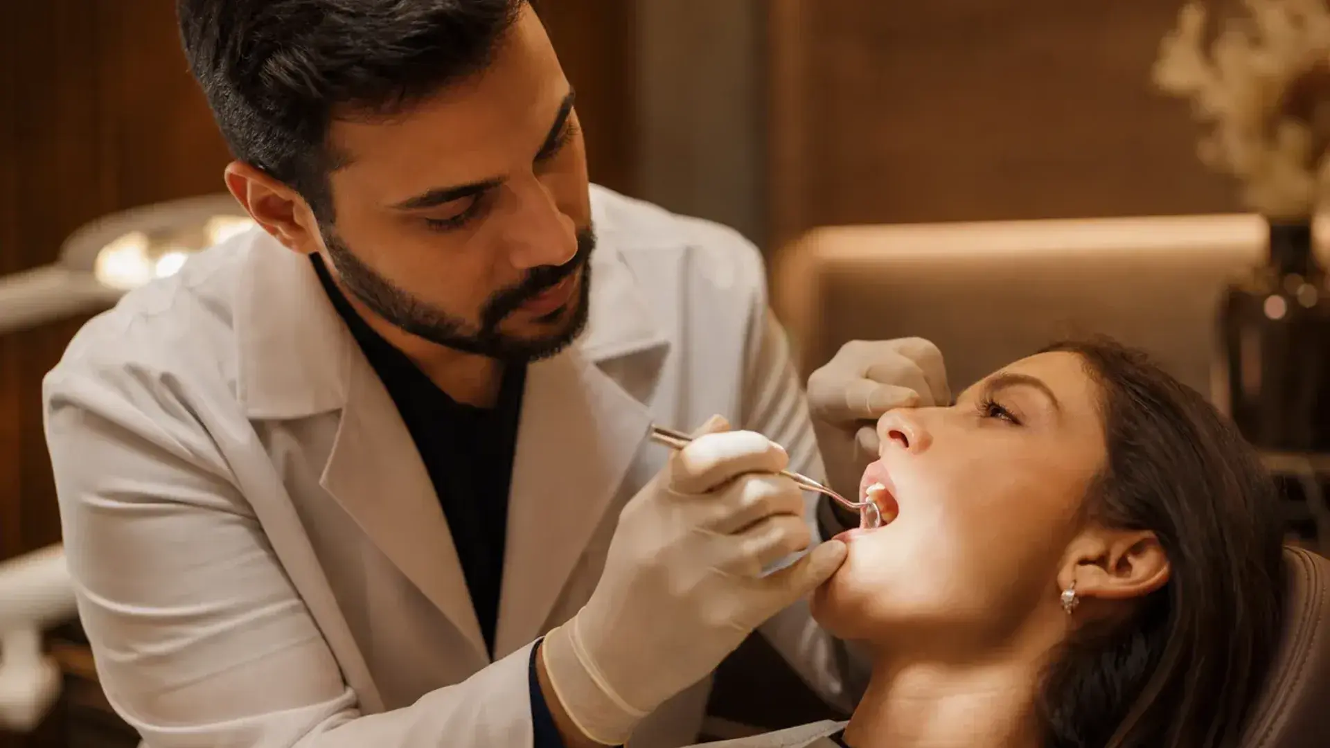 Valoración intraoral con espejo clínico — biopsias de boca