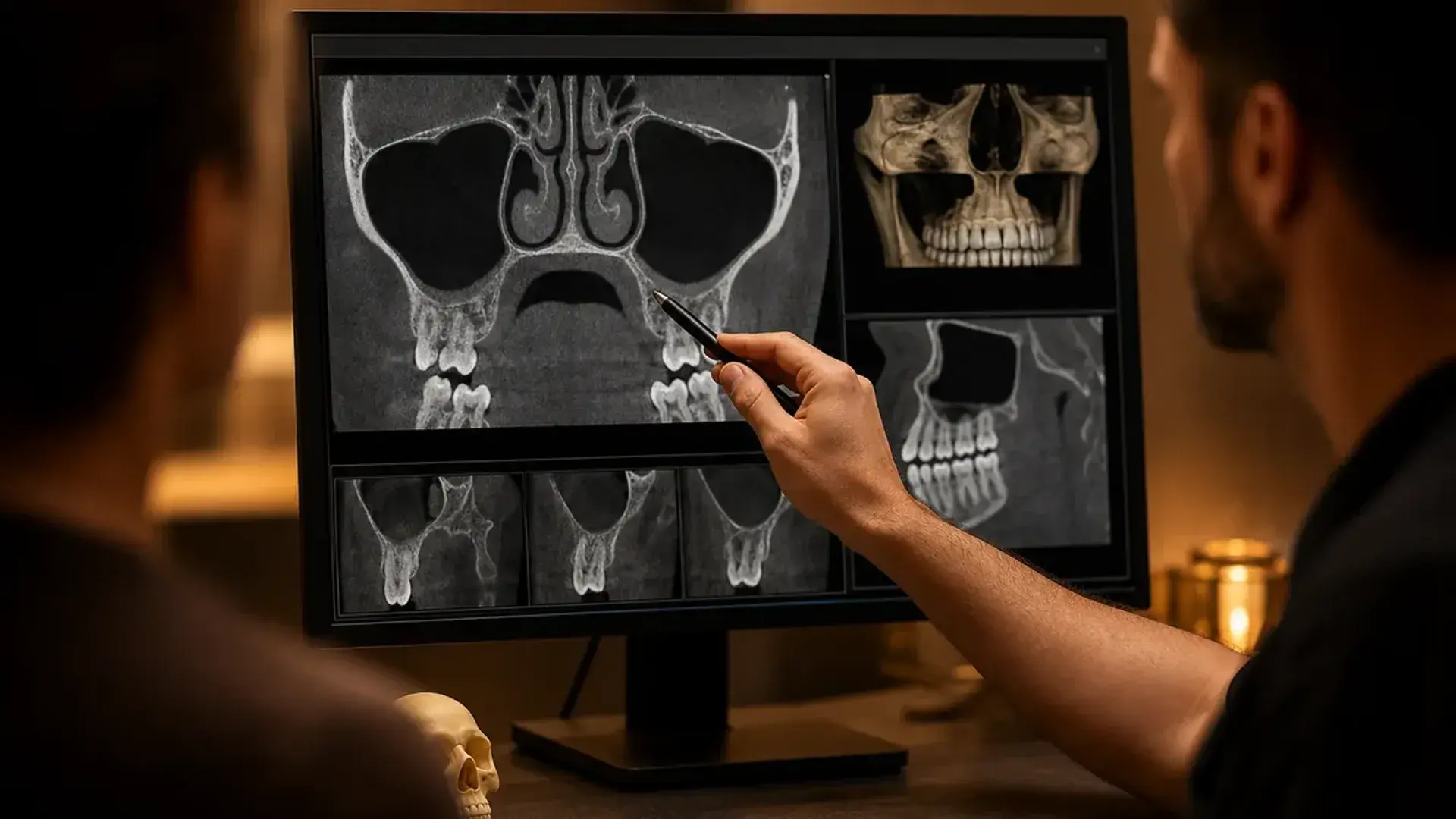 Tomografía CBCT del seno maxilar para elevación de piso