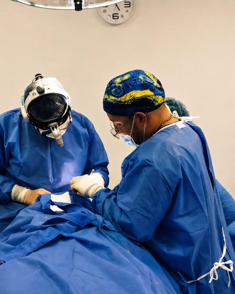 Dr. Juan Durán realizando un procedimiento quirúrgico